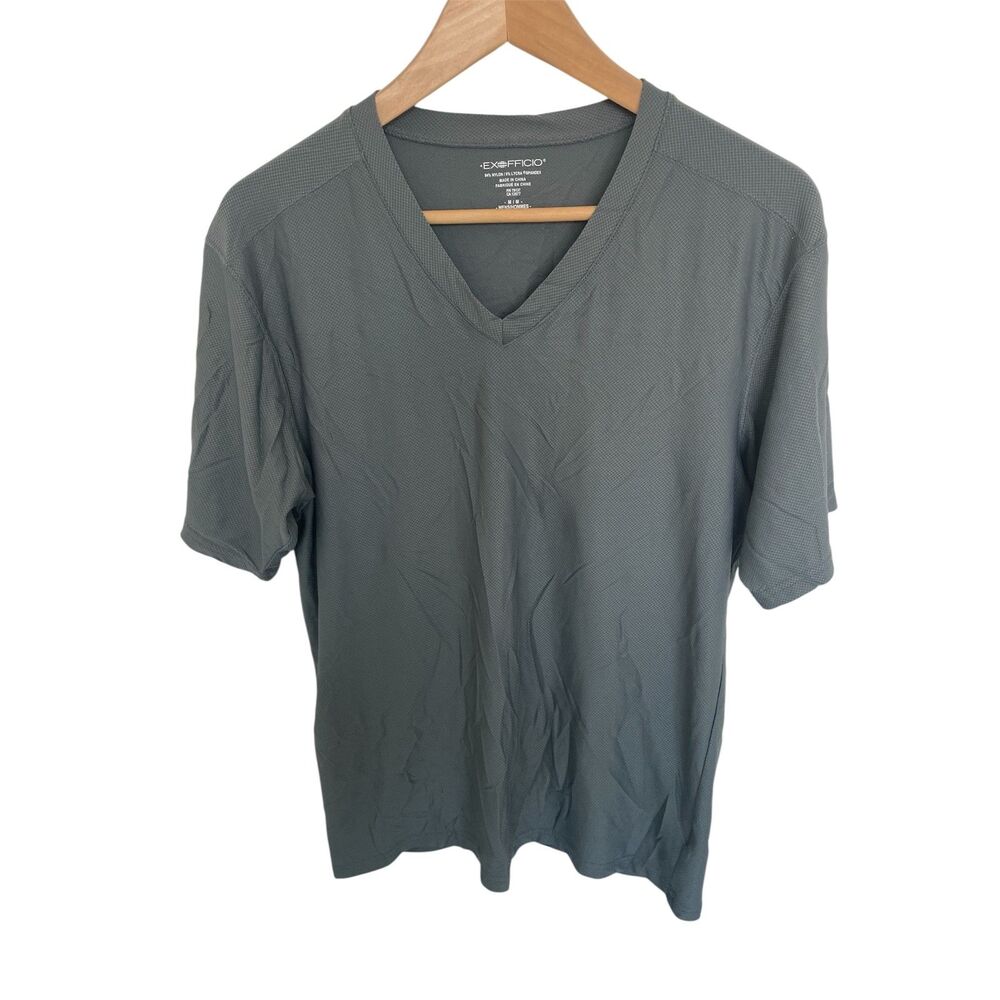 ExOfficio Mens Give-N-Go V Neck Top Sz M Breathable Sweatwicking Hiking Travel